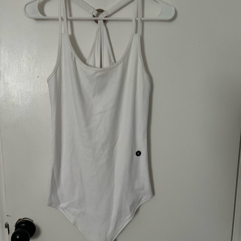 Abercrombie & Fitch Ribbed White Bodysuit